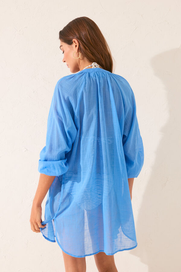 Womensecret Túnica azul claro 100% algodón azul
