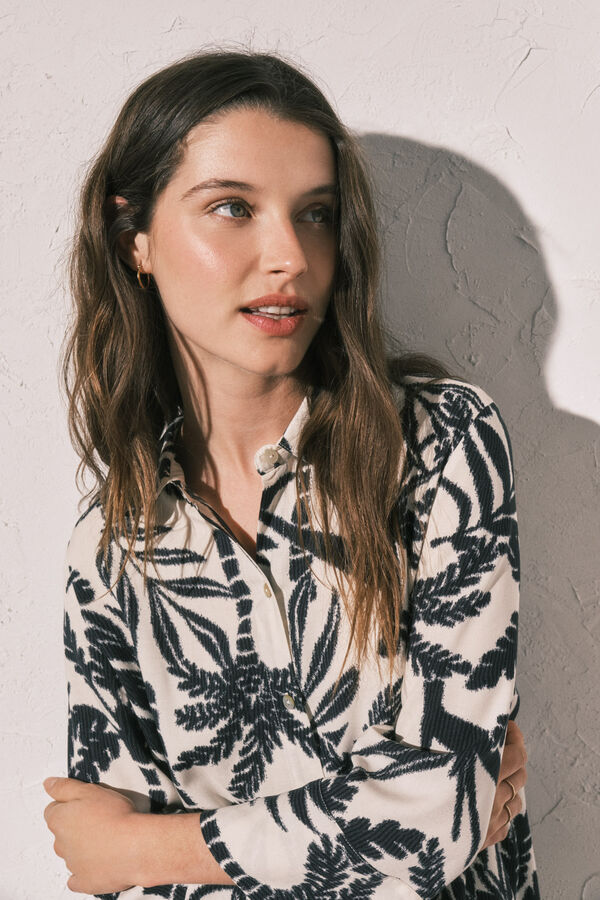 Women'secret Conjunto de camisa y short estampado negro