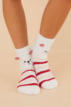 Womensecret Calcetines pelo oso blanco