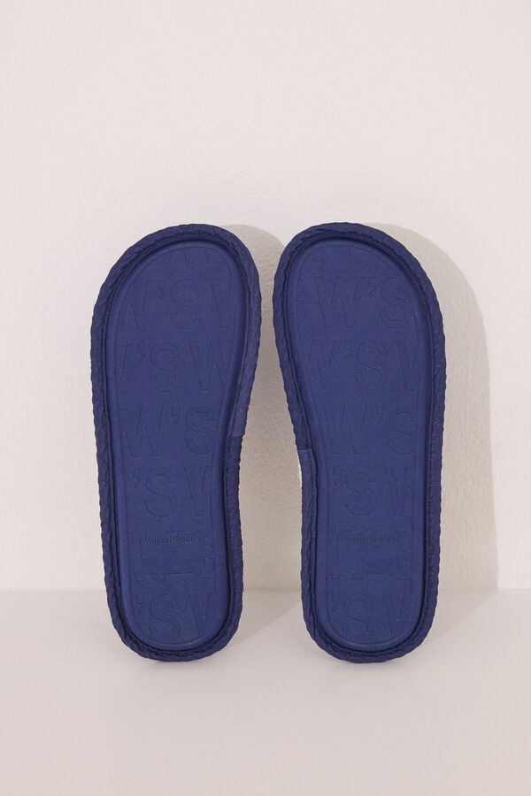 Womensecret Pantuflas para casa con estampado de flores azules azul