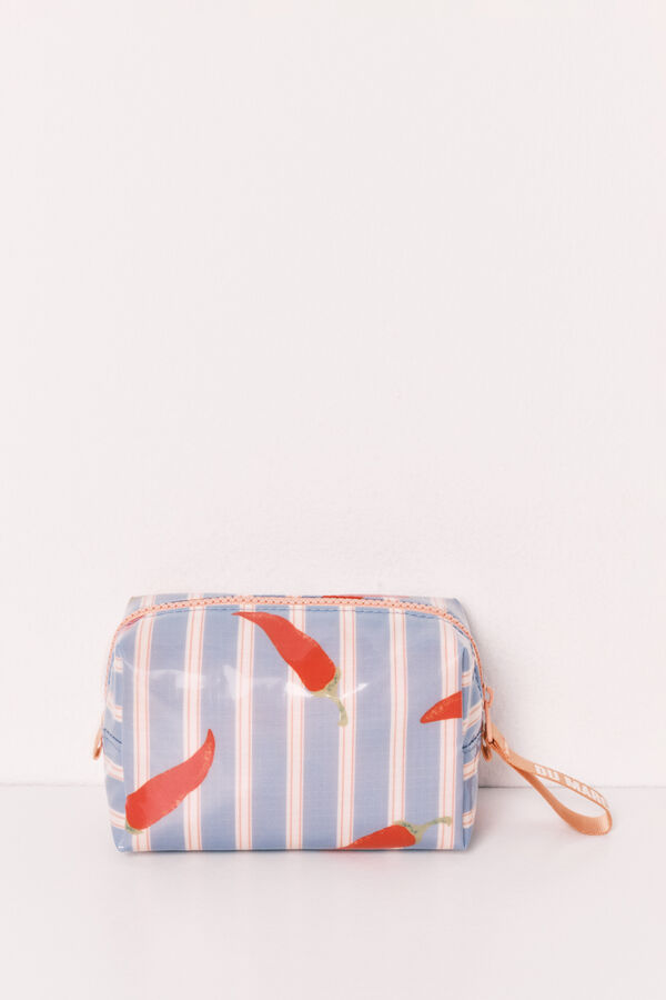Women'secret Neceser peque&ntilde;o impermeable estampado de rayas azul