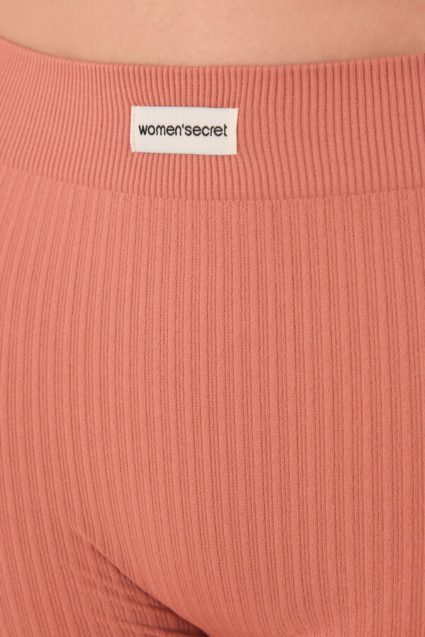 Womensecret Culotte rosa de canalé sin costuras rosa