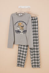 Womensecret Pijama larga hombre 100% algodón Tom y Jerry gris