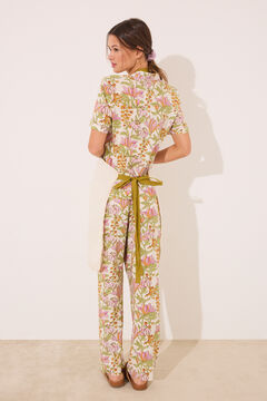 Womensecret Delantal de algodón con estampado "vegetal" marfil