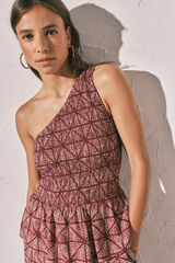 Women'secret Top asim&eacute;trico smock p&uacute;rpura