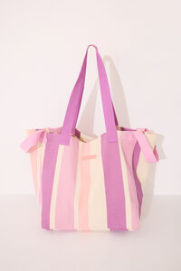 Womensecret Bolsa grande de lona y rafia , bolsa estampado