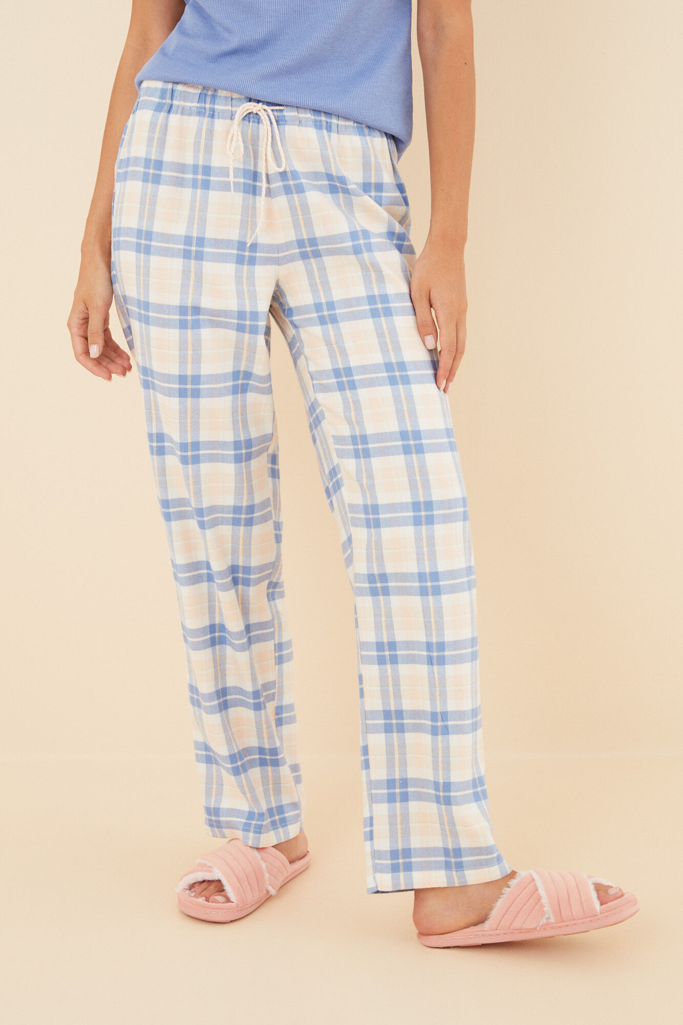 Pantalones largos de cuadros outlet