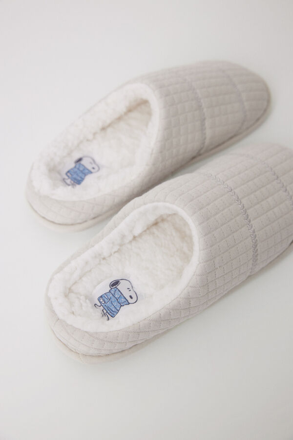 Womensecret Pantuflas para casa cerradas con relleno beige beige