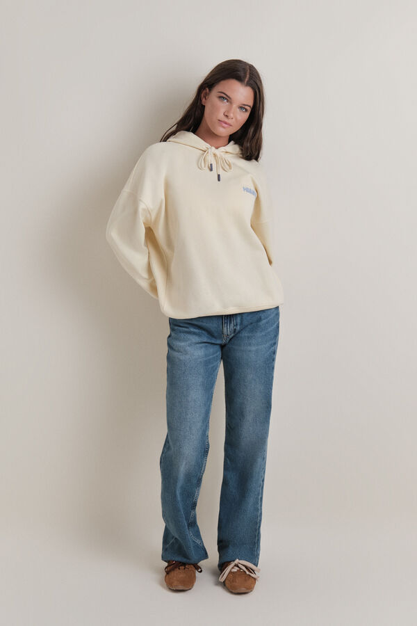 HI&BYE Sudadera con capucha de felpa amarilla amarillo