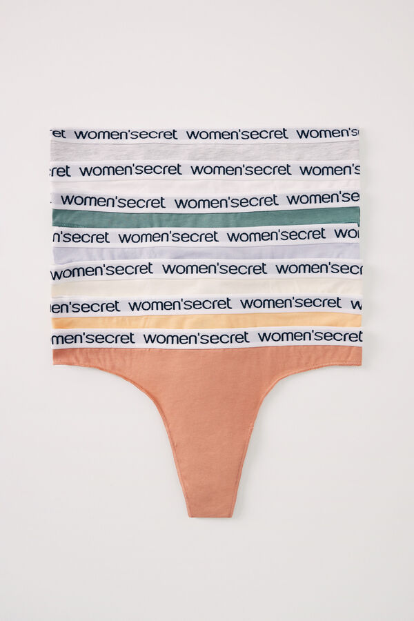 Womensecret Pack 7 tangas algodón tonos naturales blanco