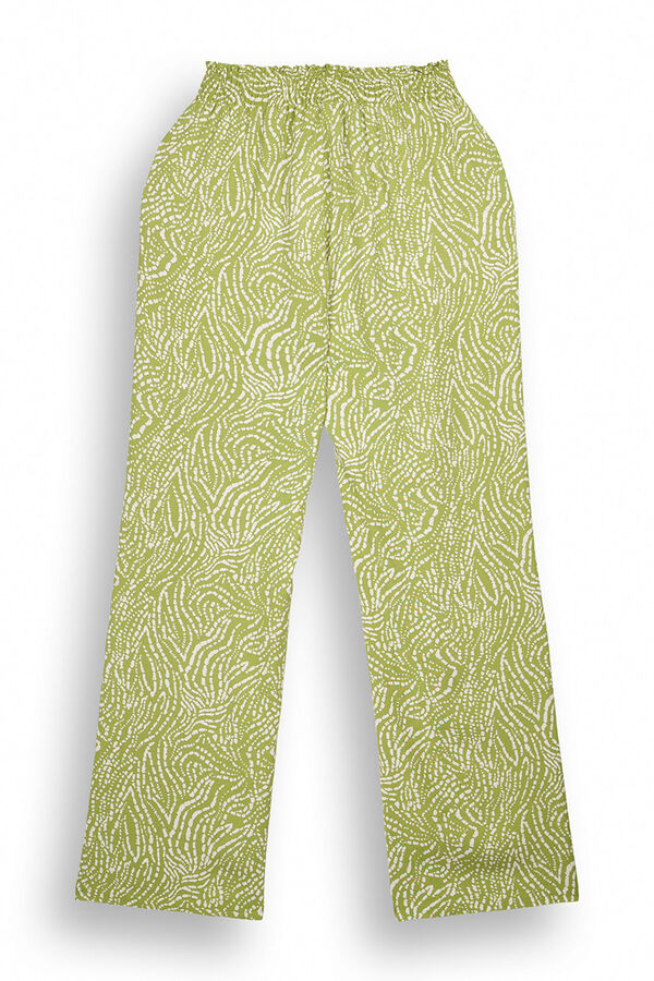 Womensecret Pantalones verde estampado étnico  estampado