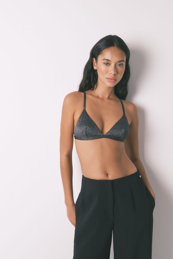 Womensecret Brasier de lúrex de terciopelo negro NATURAL negro