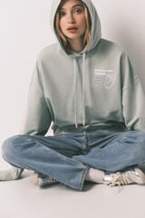 HI&BYE Sudadera con capucha de felpa de algod&oacute;n verde verde