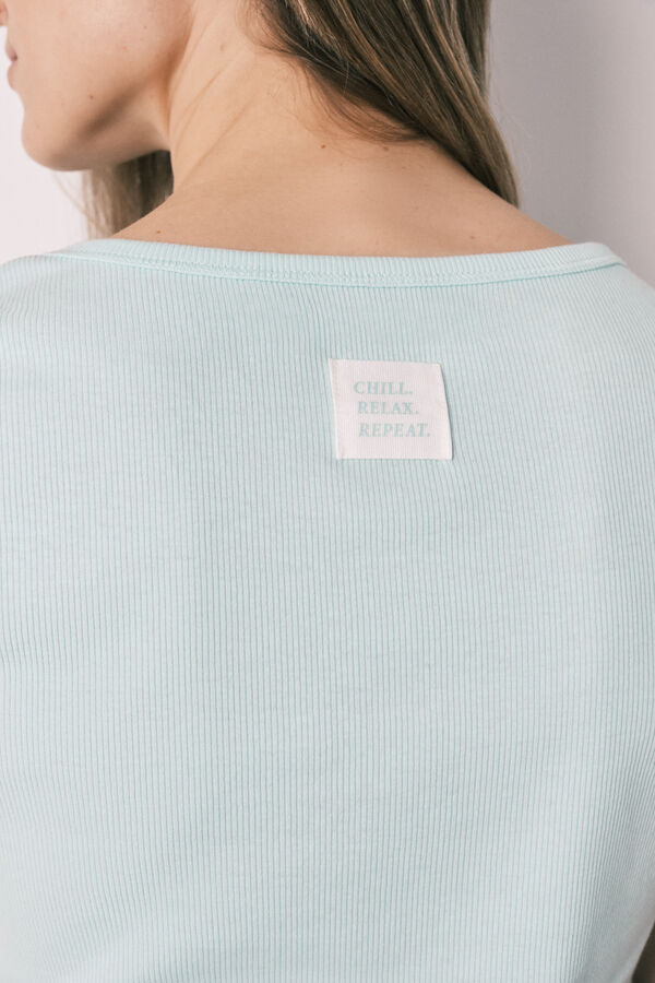 Women'secret Pijama manga corta a cuadros Vichy verde verde