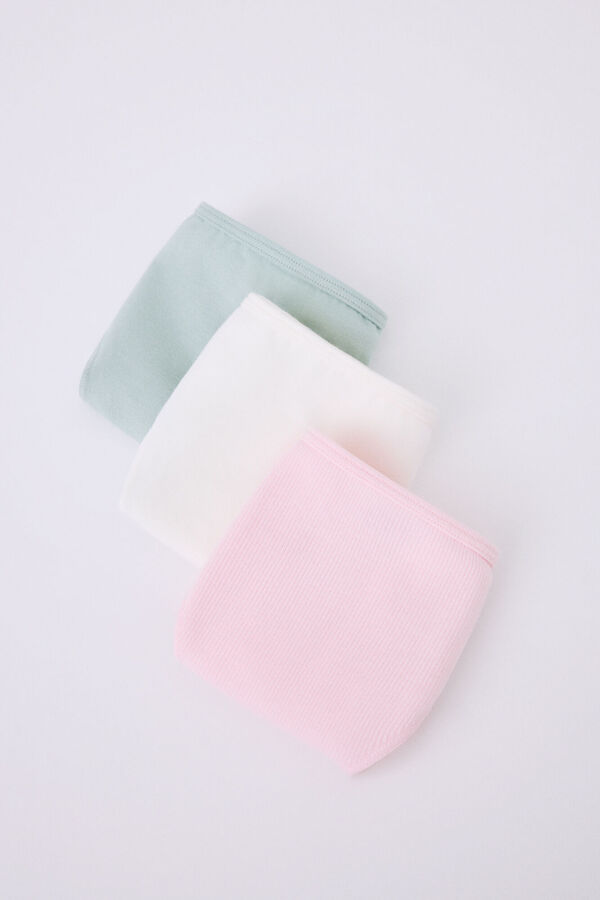 Womensecret Pack 3 bragas brasileñas blanco, rosa, verde blanco