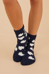 Womensecret Calcetines pelo corazones azul marino azul