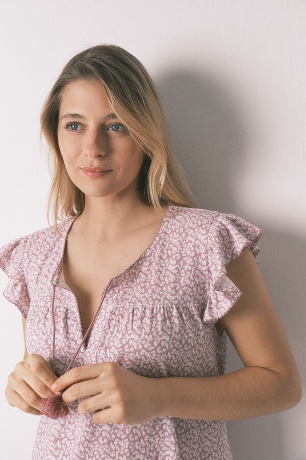 Women'secret Camis&oacute;n maternity con volante de algod&oacute;n rosa rosa