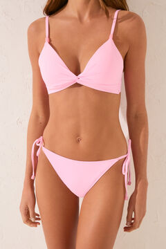 Womensecret Panty de bikini clásica con tirantes rosas rosa