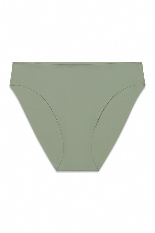 Women'secret Panty cl&aacute;sica clean cut de microfibra kaki kaki