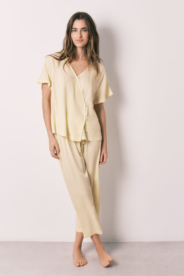 Women'secret Pijama larga cruzado botones estampado