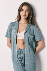 Women'secret Pijama camisera Capri tacto suave azul azul