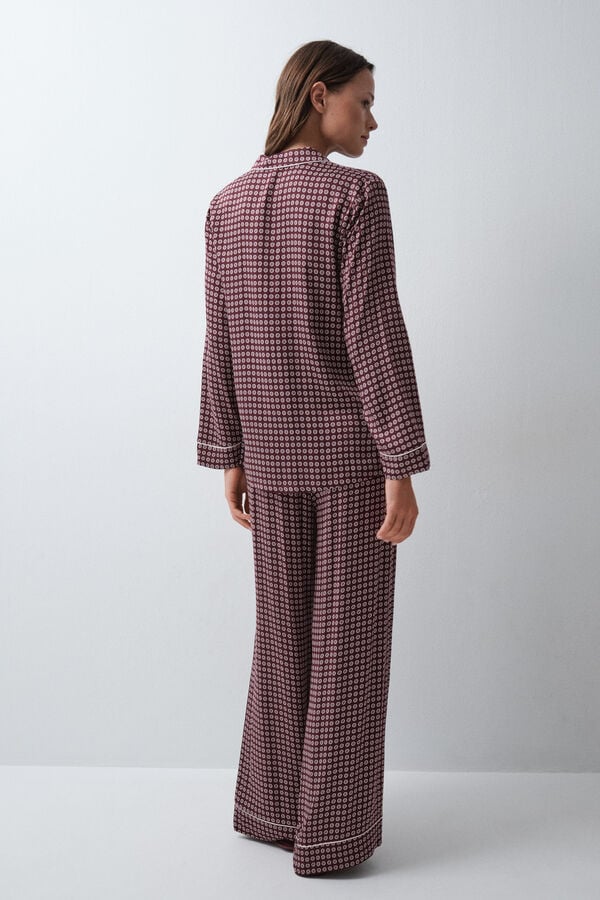 Women'secret Pijama larga camisera granate p&uacute;rpura