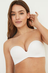 Women'secret SUPERB Brasier sin tirantes súper push-up microfibra blanco
