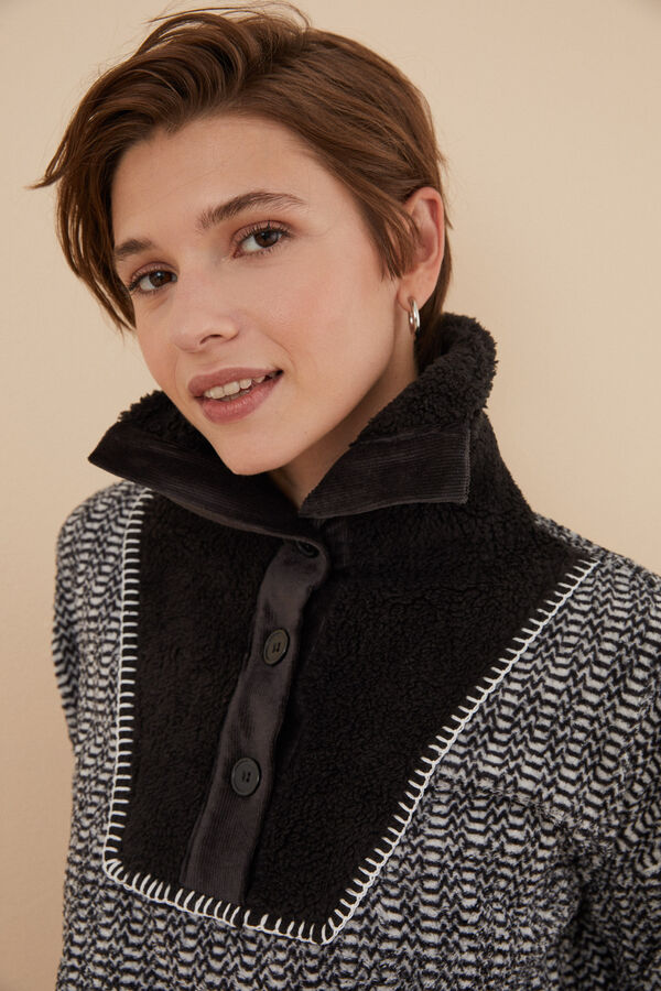 Womensecret Sudadera efecto tricot negro negro