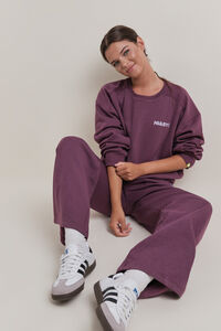 HI&BYE Sudadera short de felpa color vino