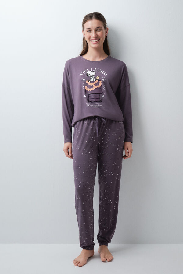Women'secret Pijama larga Snoopy Halloween morado/lila