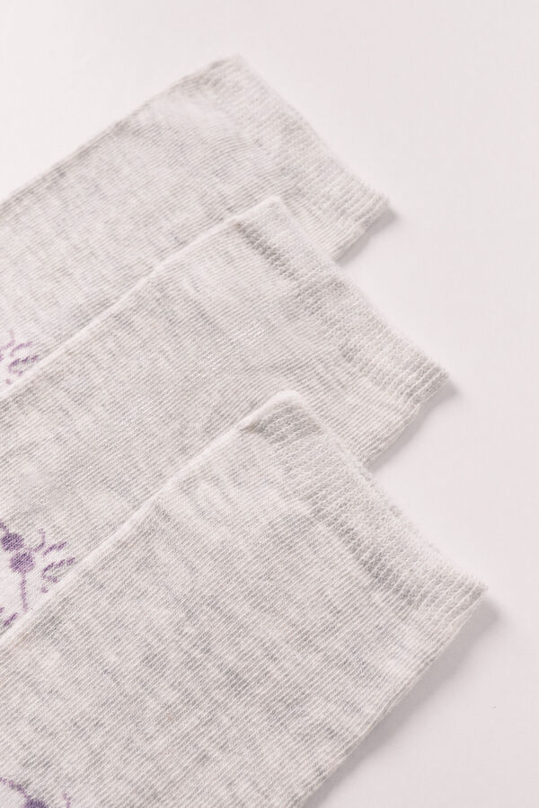 Women'secret Pack de 3 calcetines cortos estampados Peanuts rosa
