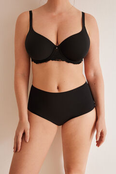 Womensecret Panty alto invisible de microfibra negro