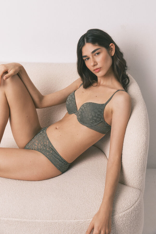 Women'secret Bra GORGEOUS push up de encaje kaki kaki