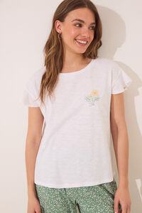 Womensecret Pijama Capri 100% algodón color marfil marfil