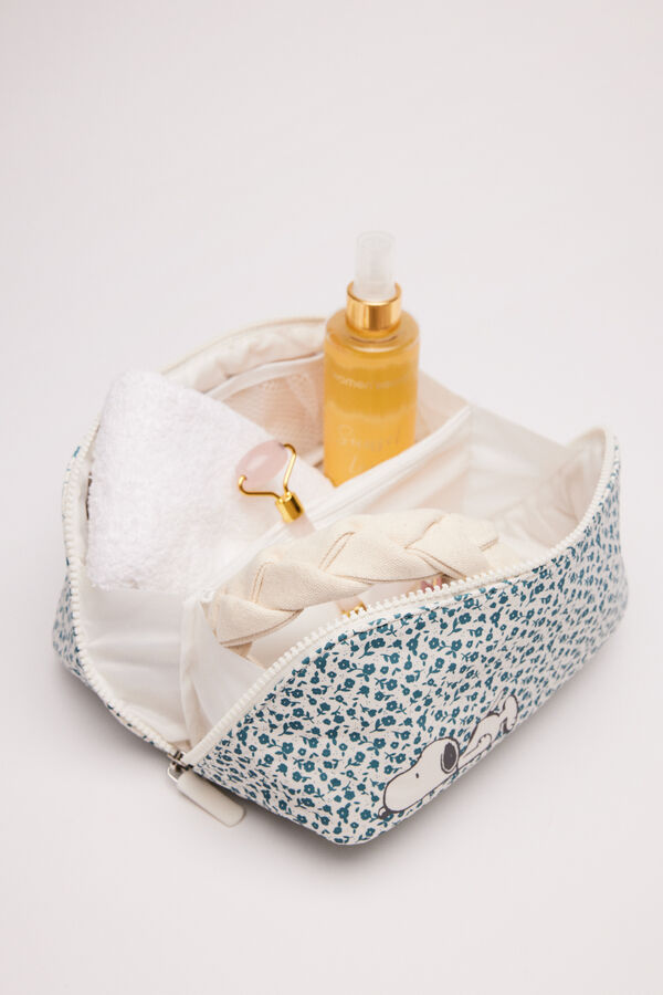 Womensecret Neceser mediano flores Snoopy blanco