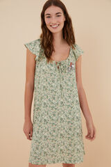 Womensecret Camisón corto 100% algodón flores Snoopy estampado