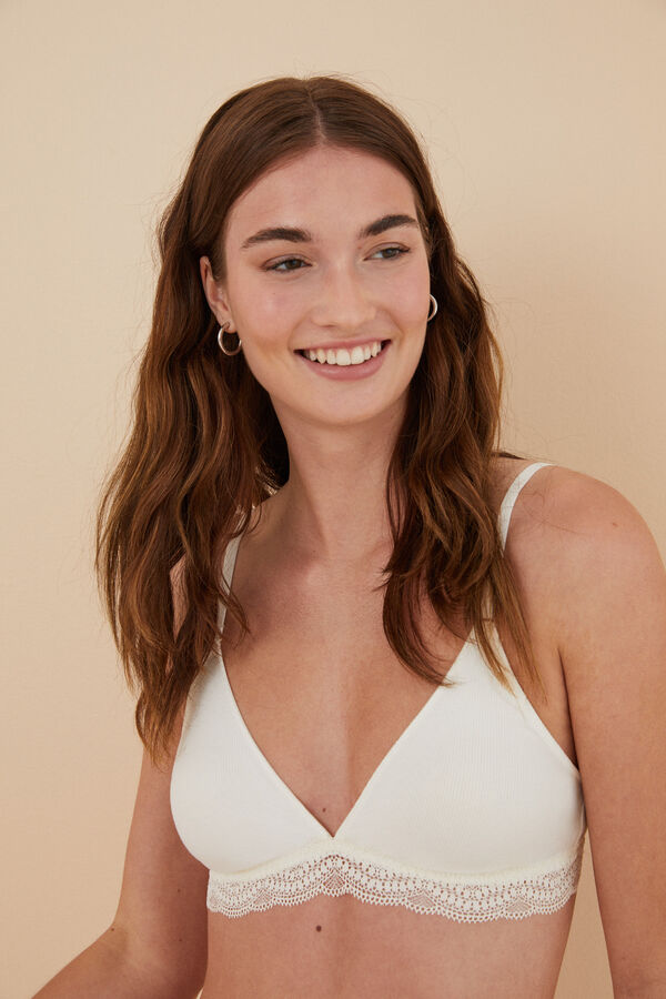 Womensecret FANTASTIC Brasier triangular halter algodón marfil marfil