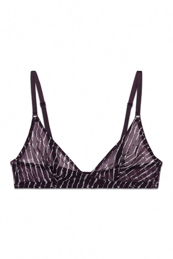 Women'secret Brasier triangular de tul estampado granate NATURAL estampado