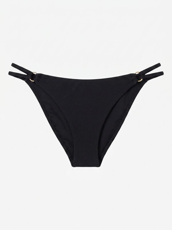 Women'secret Panty de bikini cl&aacute;sica efecto U negro lurex negro