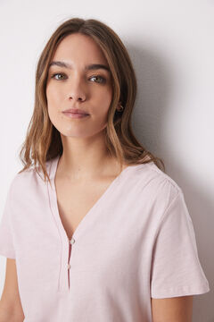 Womensecret Playera manga corta 100% algodón rosa morado/lila