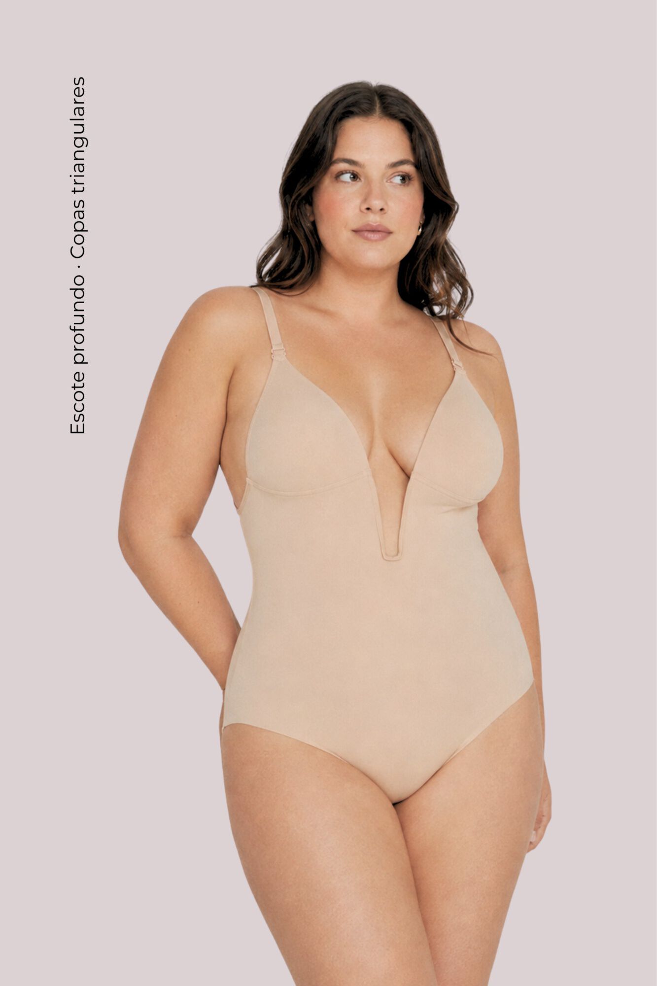Ivette Bridal Body sin espalda con escote pronunciado nude