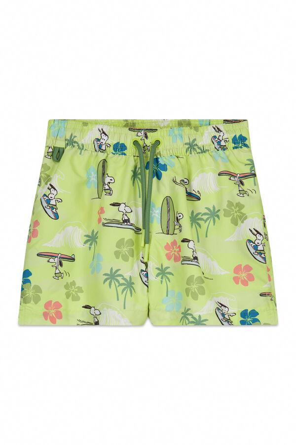 Women'secret Traje de ba&ntilde;o para ni&ntilde;o estampado tropical Snoopy verde