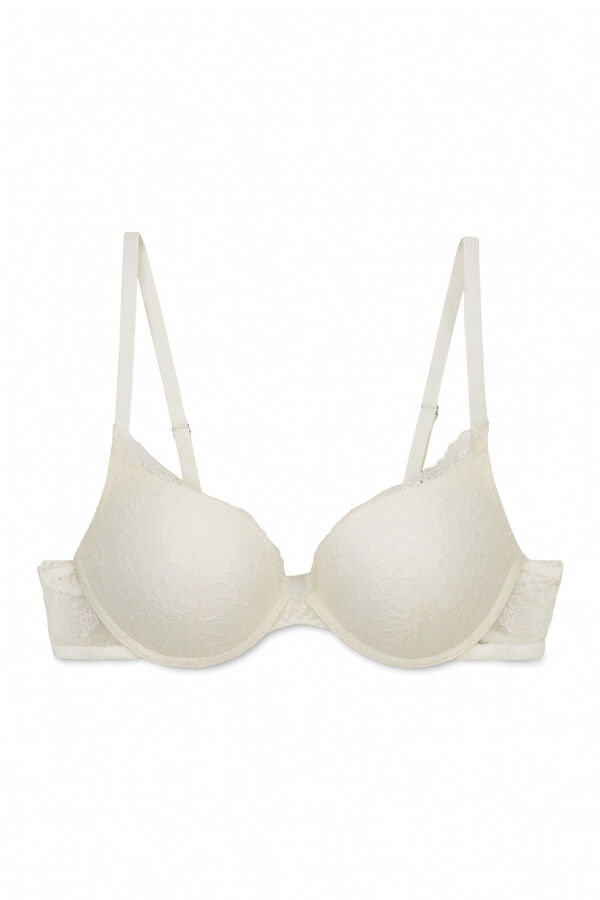 Women'secret Brasier push up de encaje blanco GORGEOUS caf&eacute;