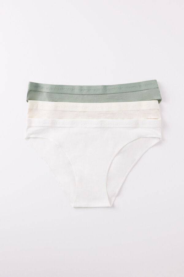 Womensecret Pack 3 panties clásicos algodón logo blanco