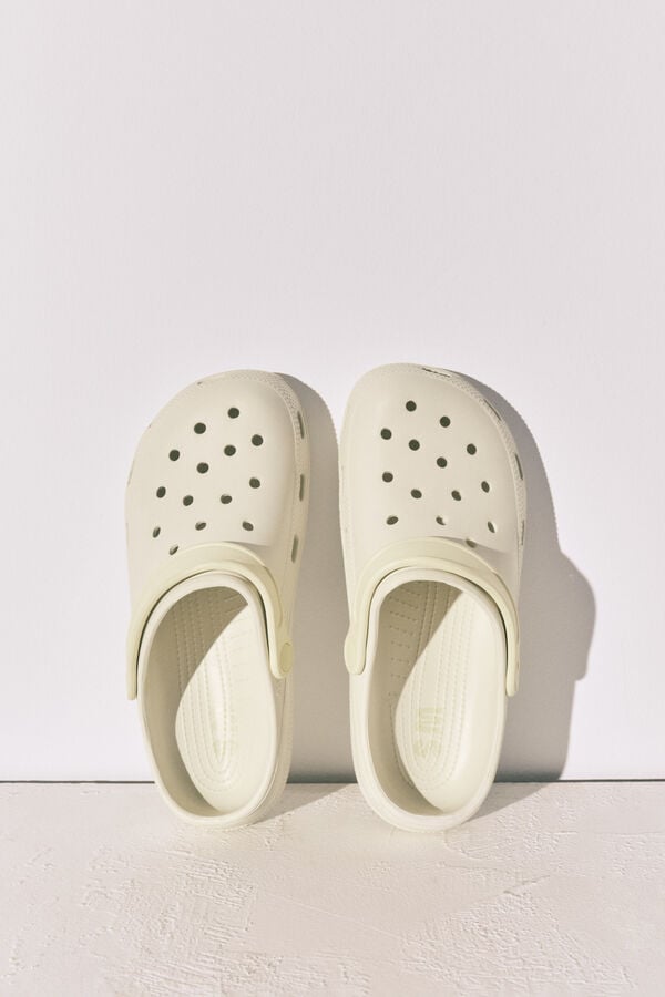Women'secret Pantunflas zueco de goma naranja blanco
