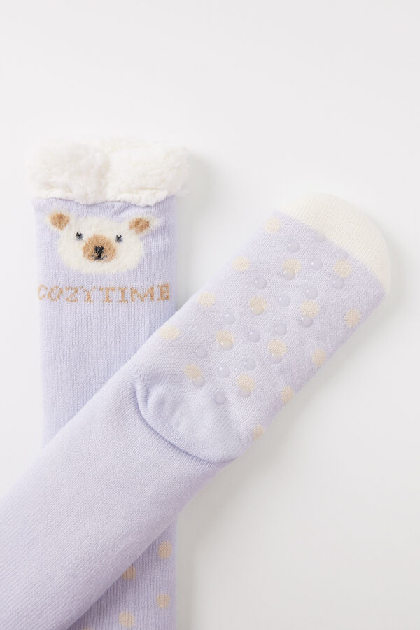Womensecret Calcetines tricot borreguito “Cozy time” azul
