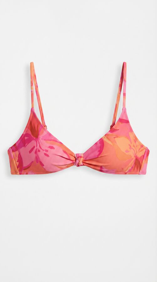 Women'secret Traje de ba&ntilde;o bikini triangular de malla con estampado maxi floral estampado