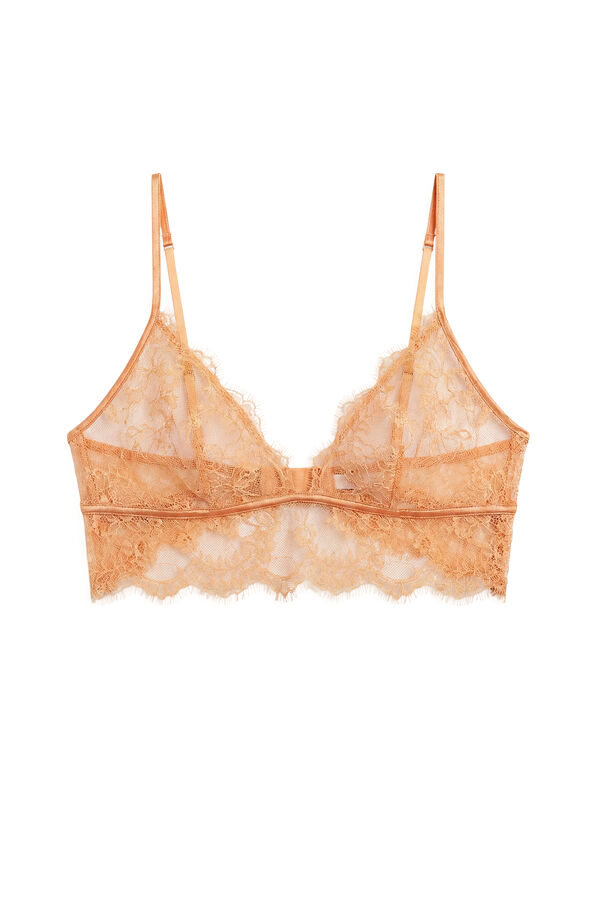 Women'secret Brasier bralette de encaje de flores naranja naranja