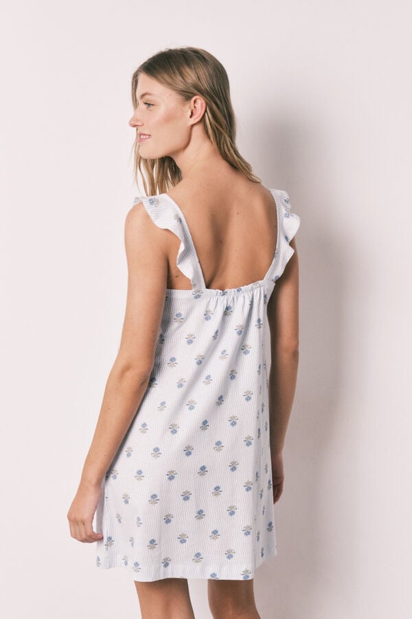 Women'secret Camis&oacute;n corto de algod&oacute;n con tirantes estampado azul estampado