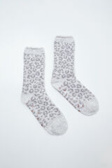 Women'secret Calcetines largos estampado animal gris gris